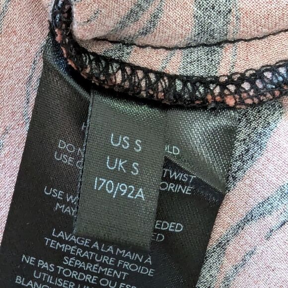 Anthropologie 90s Grunge Elyse Slip Dress Zebra Print Silky Drape Neck Midi Sz S - Picture 10 of 14